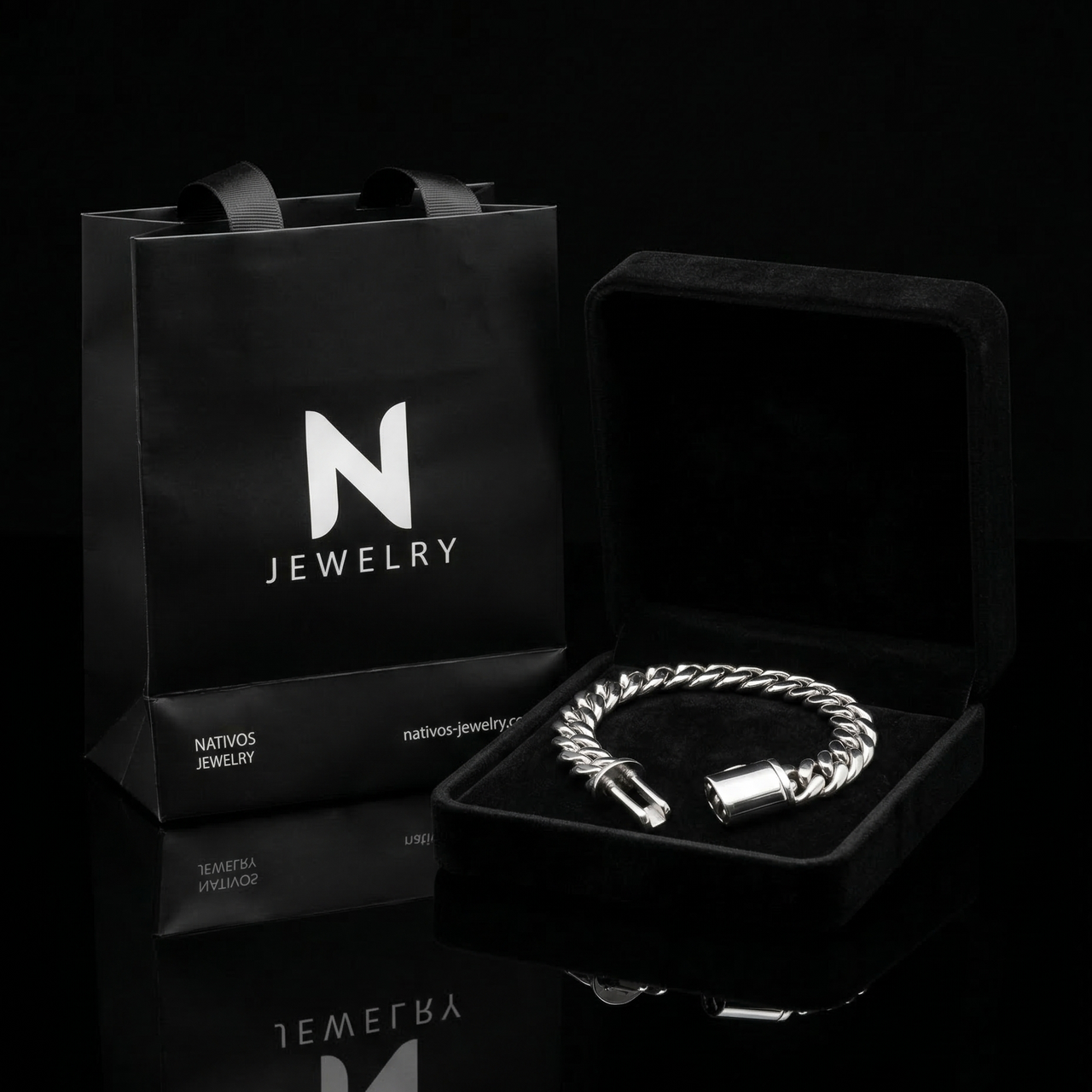 Cuban Dominio 12mm — Silver Cuban Bracelet 999 (22cm)