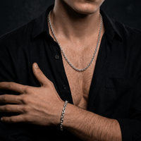 Thumbnail for Set Forcet — 950 Silver Chain and Bracelet - 4MM