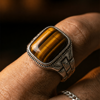 Thumbnail for Fuerza Tigre — Anillo Ojo de Tigre Plata 950