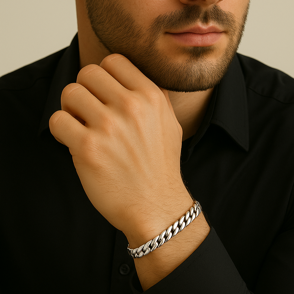 Pulsera Eslabones Cubanos 6mm - Plata 999