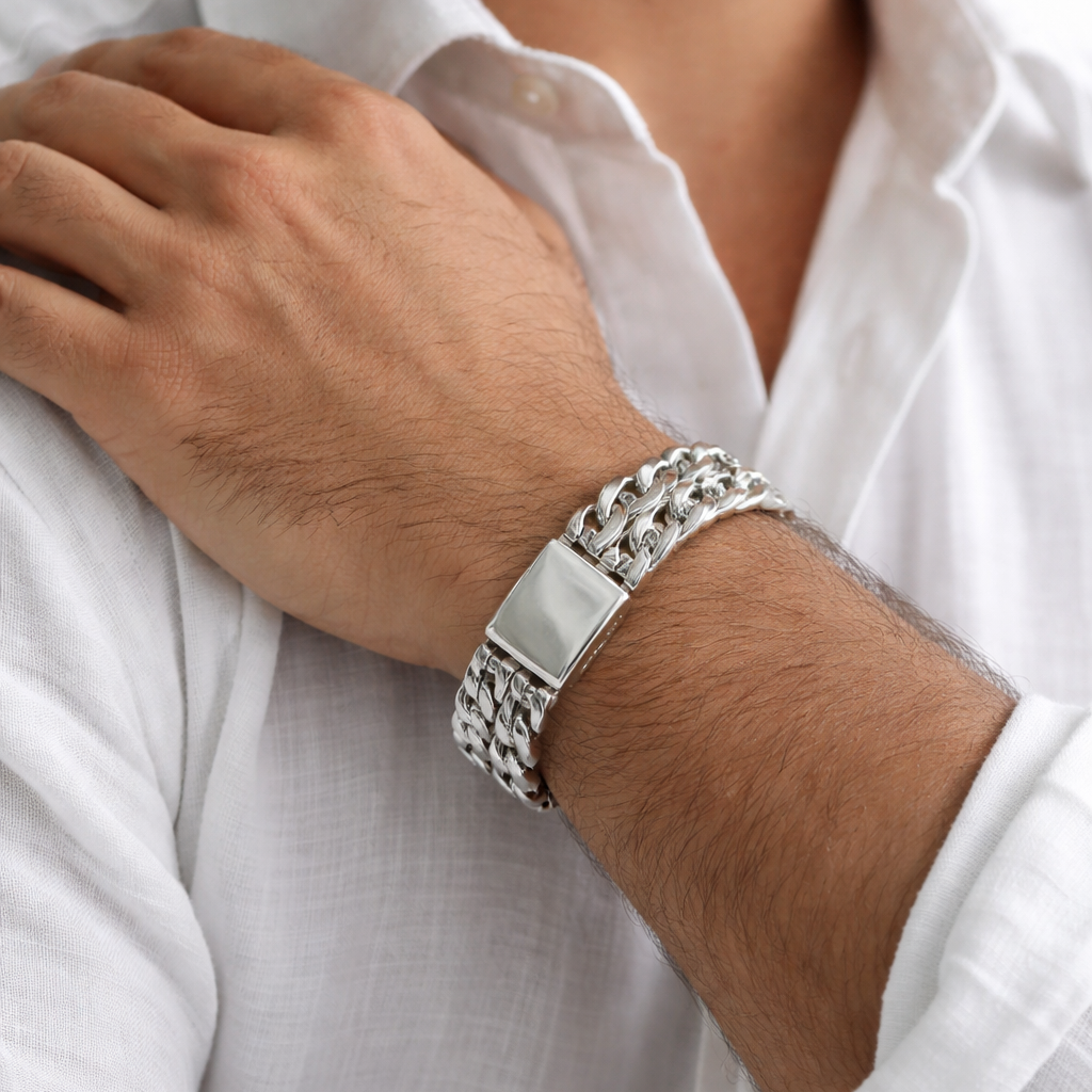 Lomo Doble Titan 20mm — Silver Bracelet 950 (21cm)