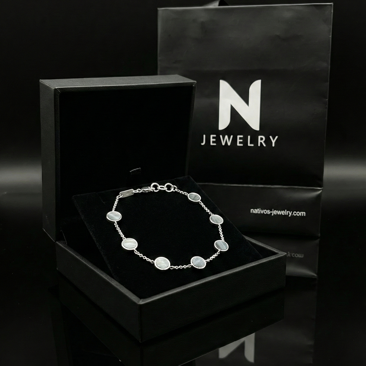 Aquamarine Essence — Aquamarine Silver Bracelet 950 