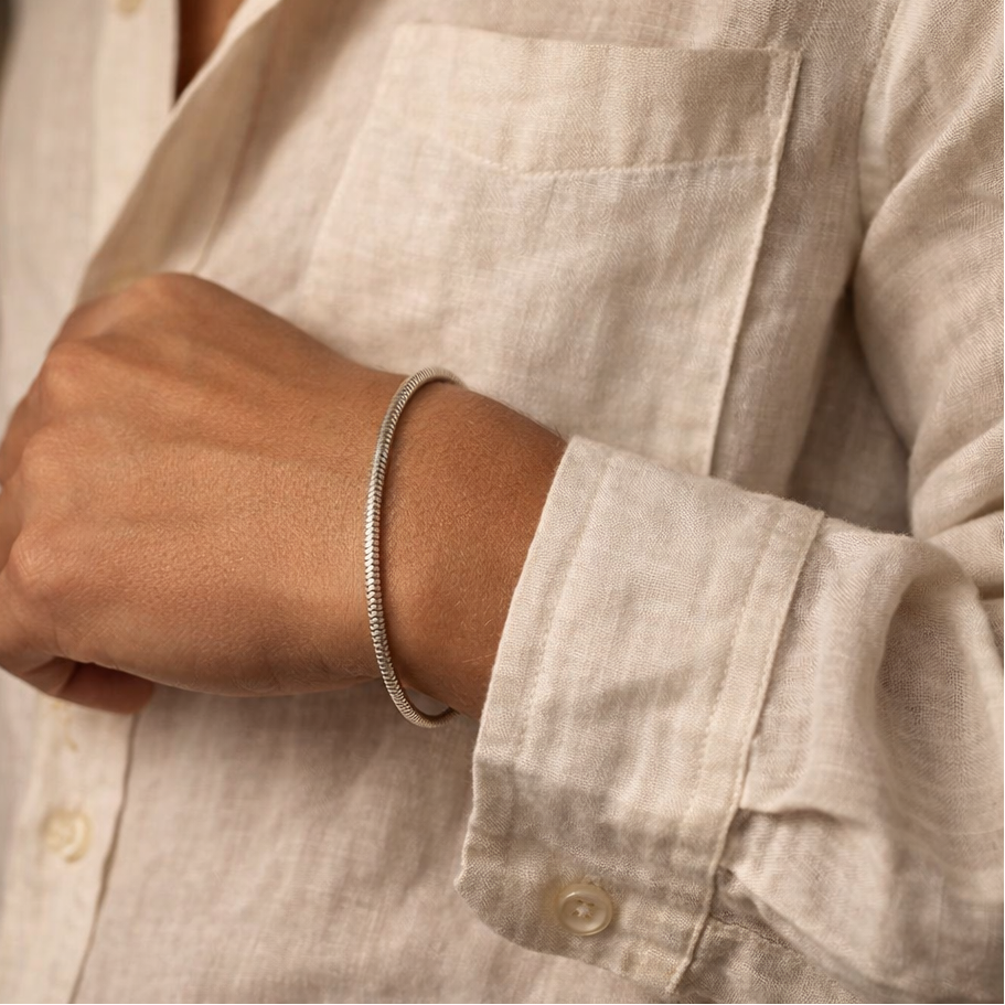 Cola de Serpiente Fluidez — Silver Snake Bracelet 925 (21cm)