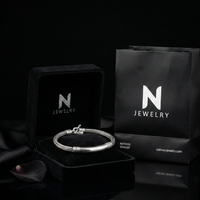 Thumbnail for Espiga Oscura 3mm — Burnished Silver Bracelet 950