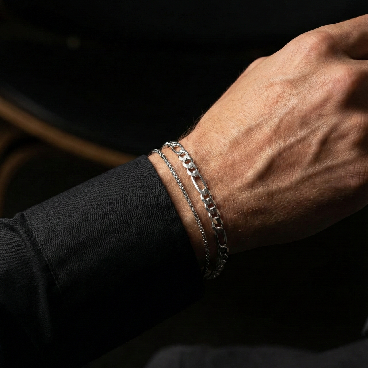 Fígaro Clásico 3mm — Silver Bracelet 950