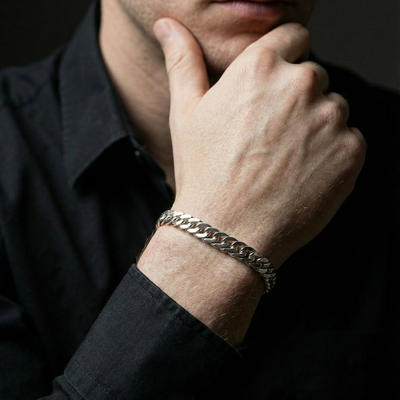 Malla Planchada 8 mm — Pulsera Plata 950