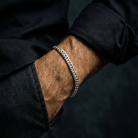 Thumbnail for Malla Cubana Equilibrio 5mm — Silver Cuban Bracelet 950