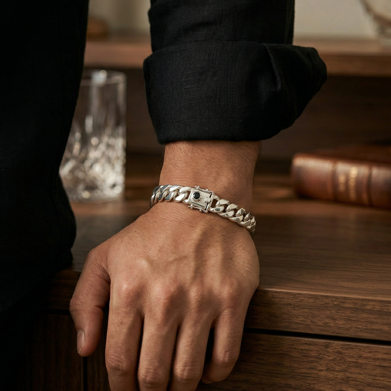 Cuban Prestige Ruby 10mm — Silver Cuban Bracelet 999 (21cm) 