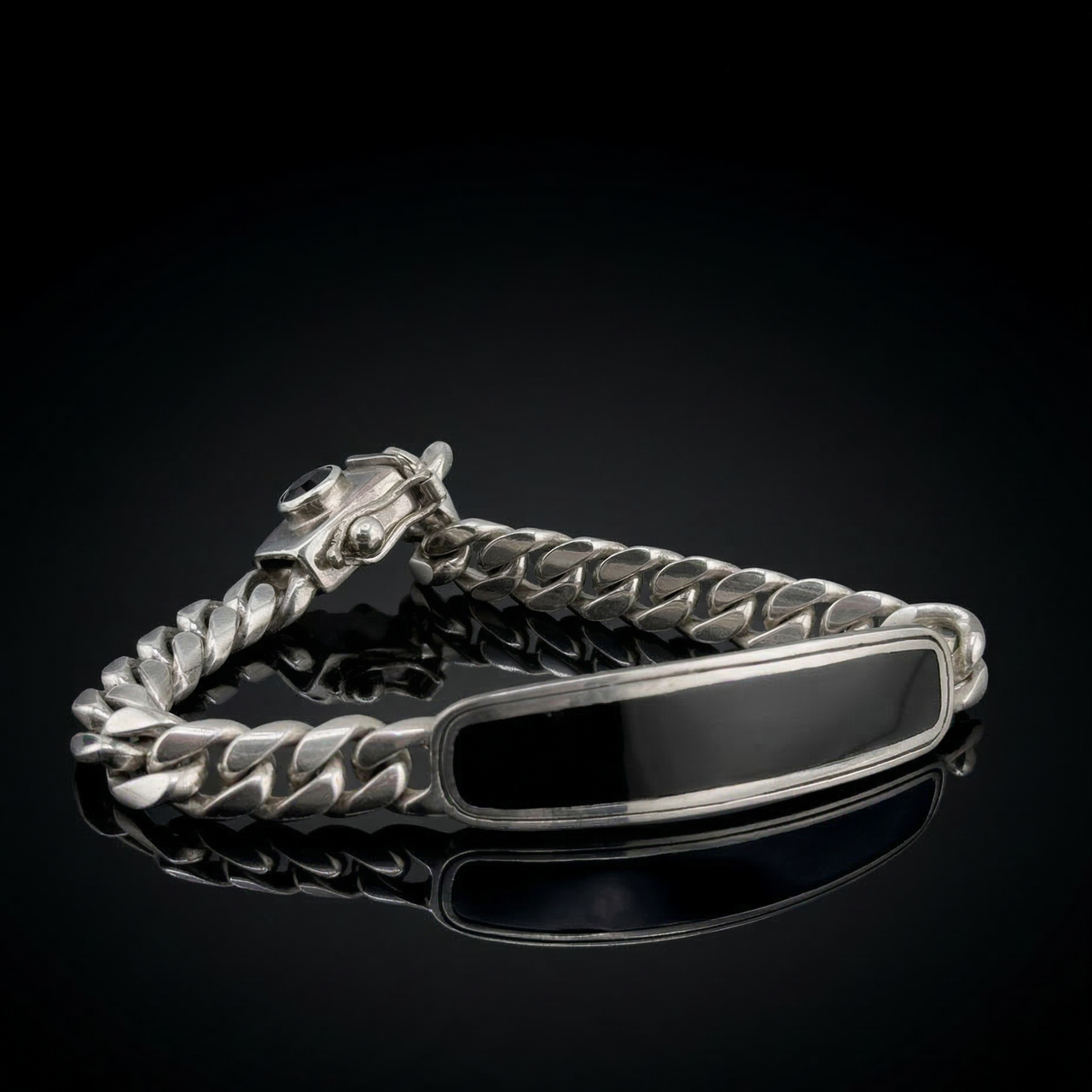 Esclava Cubana Presencia — Silver Bracelet 950 with Onyx