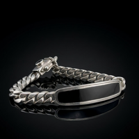 Thumbnail for Esclava Cubana Presencia — Silver Bracelet 950 with Onyx