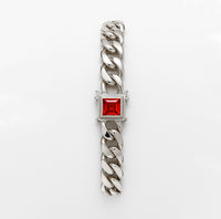 Thumbnail for Pulsera Miami Plata 999 con Broche Rubí – 10mm