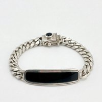 Thumbnail for Esclava Cubana Presencia — Silver Bracelet 950 with Onyx