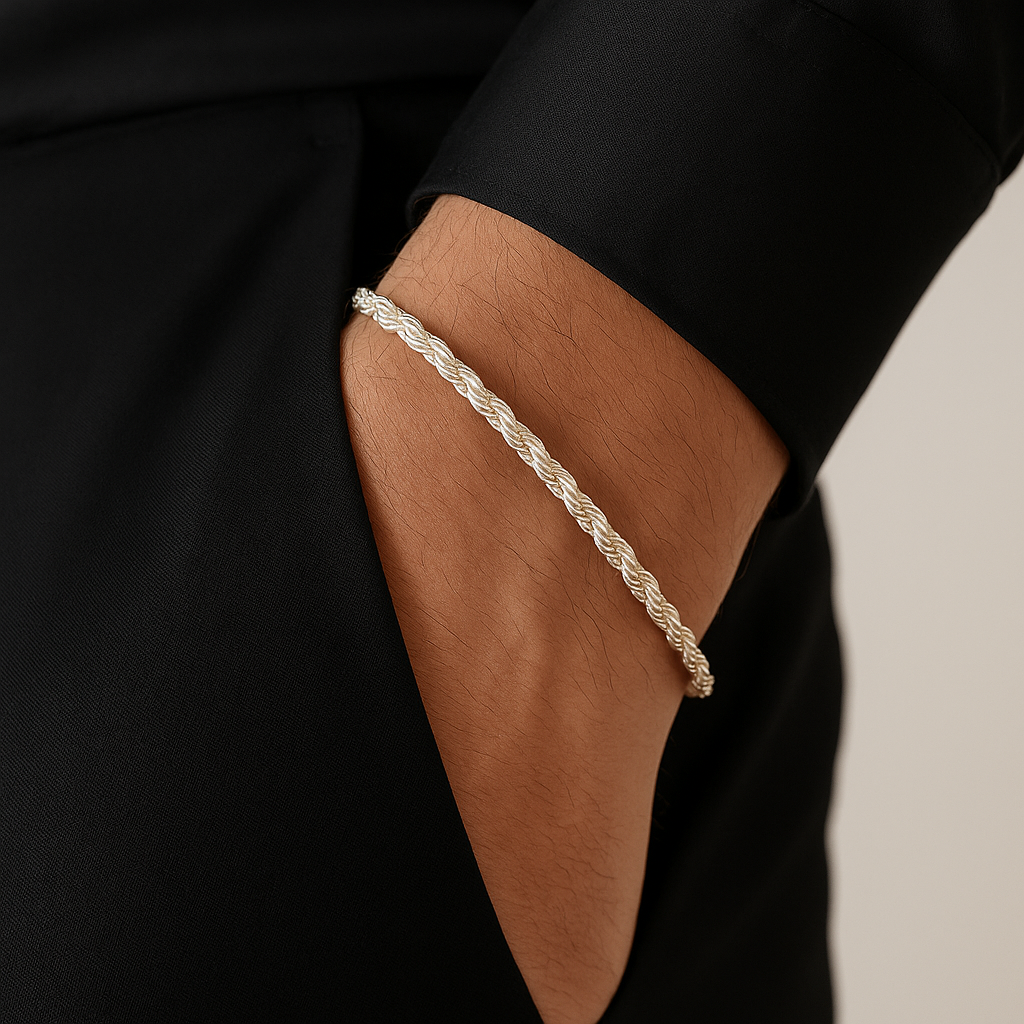 Pulsera Rope Clásica en Plata 950