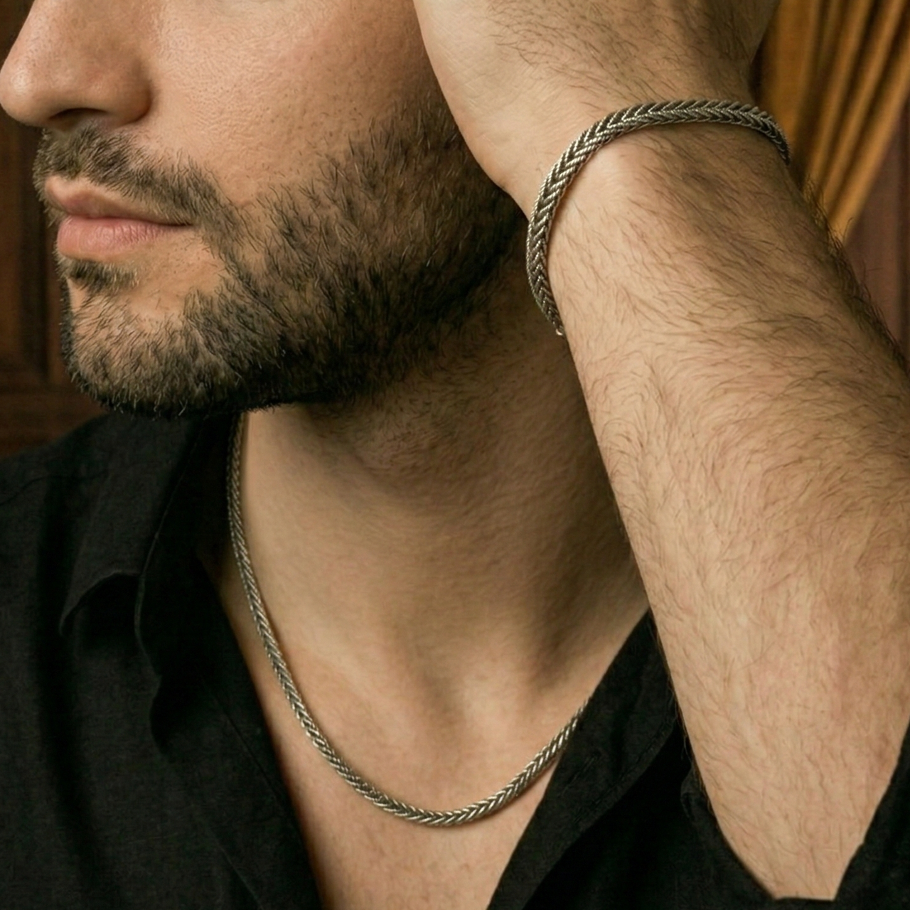 Set Espiga 2mm — Cadena y Pulsera Plata 950