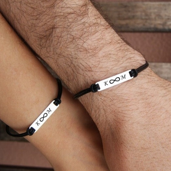 Pulseras de pareja infinity love de Plata 950