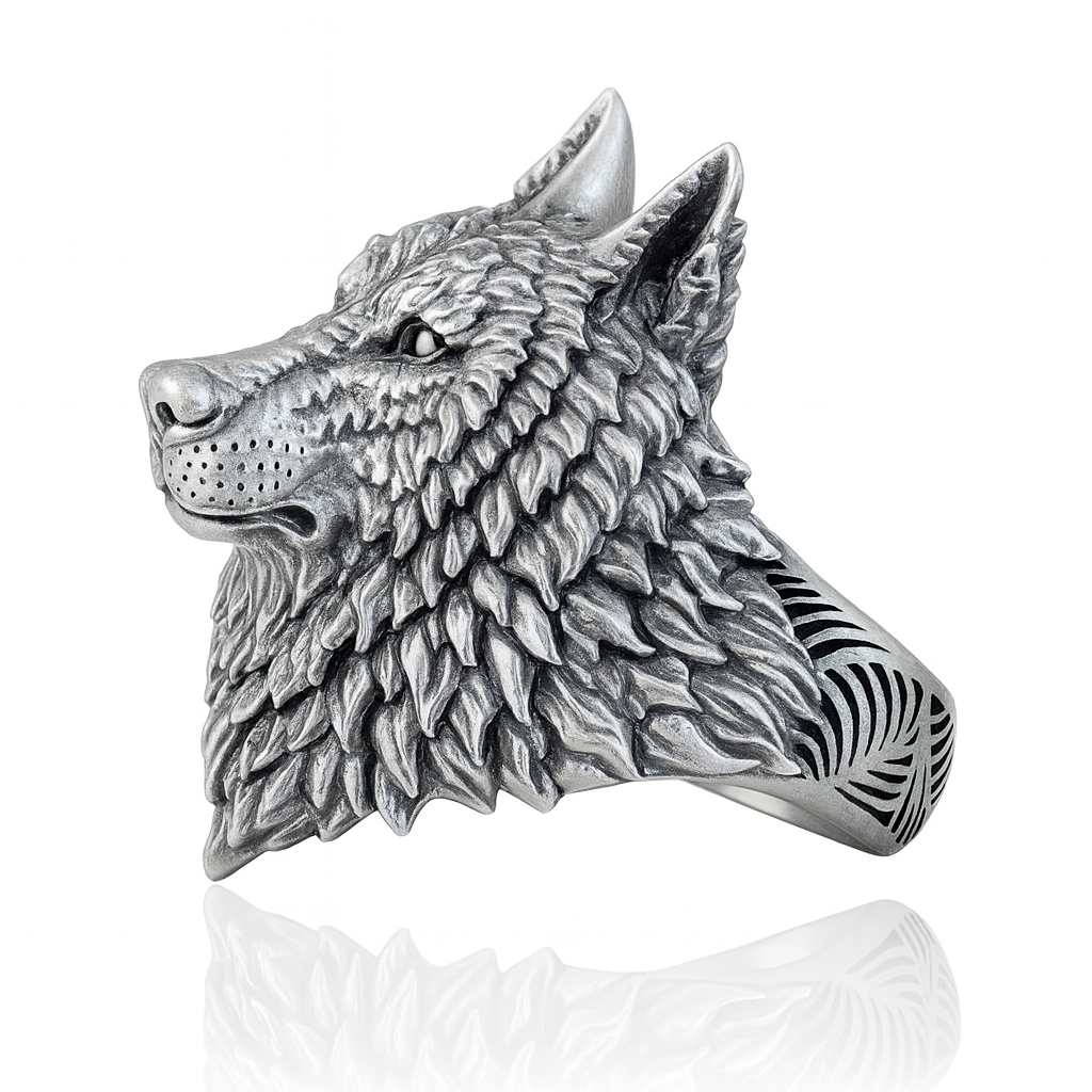 Anillo Wolf Plata 950