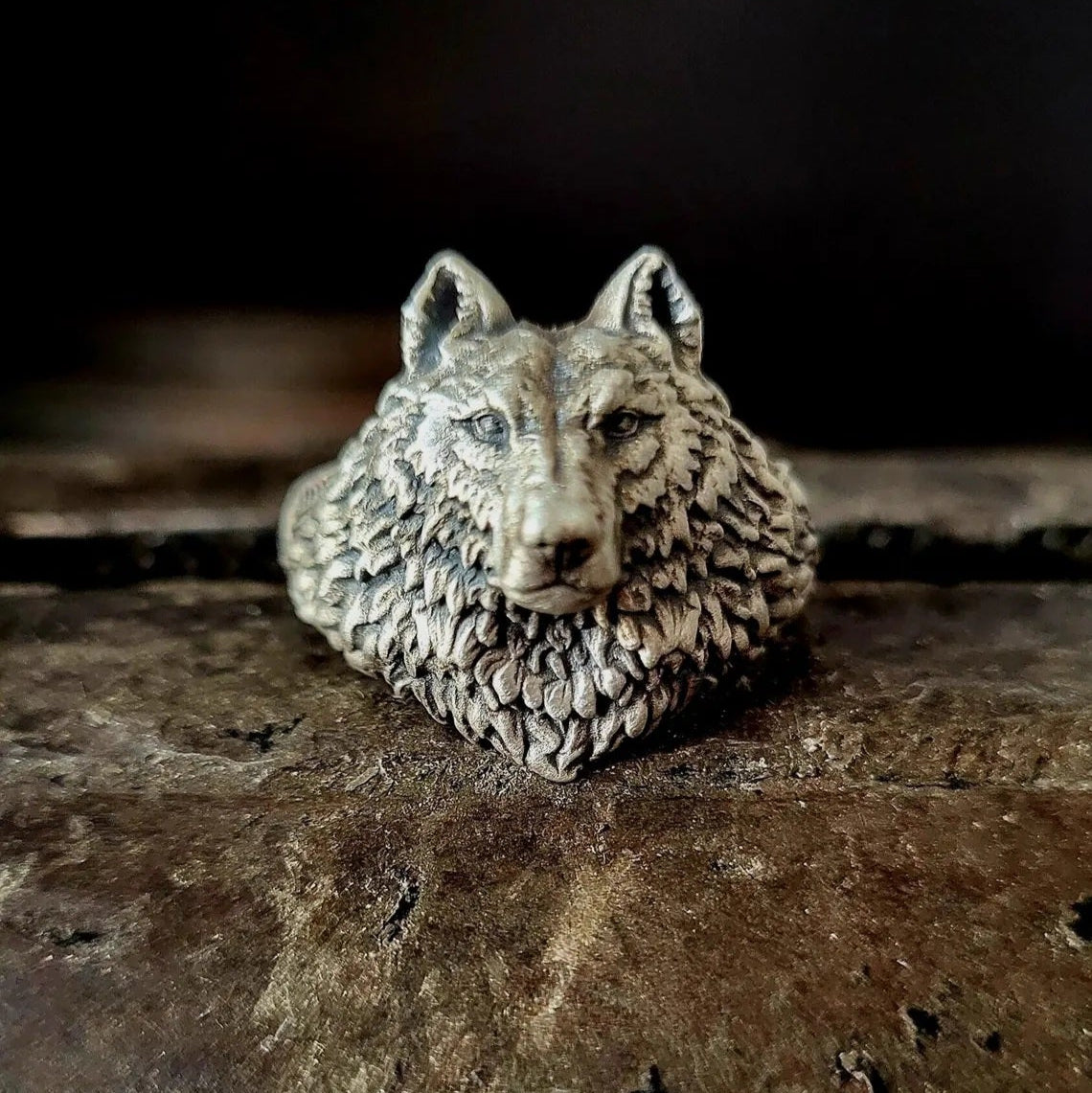 Anillo Wolf Plata 950
