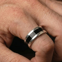 Thumbnail for Cinta de Ónix — Anillo Plata Ley 950