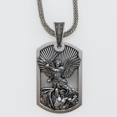 Collar Miguel Arcangel de Plata ley 950