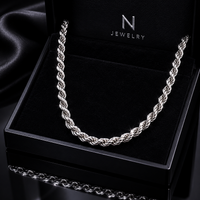 Thumbnail for Cadena de Plata ley 950 modelo Rope 5mm