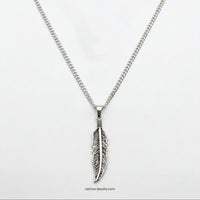Thumbnail for 950 Sterling Silver Feather Necklace and Pendant