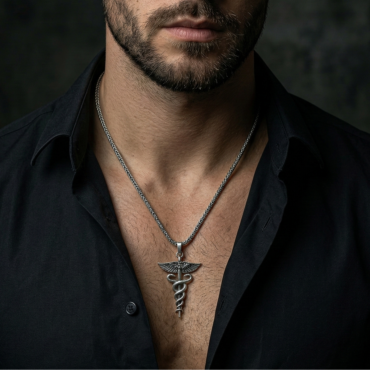 Collar Caduceo — Plata 950