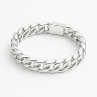Thumbnail for Pulsera de eslabones cubanos 10mm Plata 999- Broche door