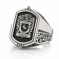 Thumbnail for Anillo de Escudo Familiar Doble Vista con Bisagra – Plata 950