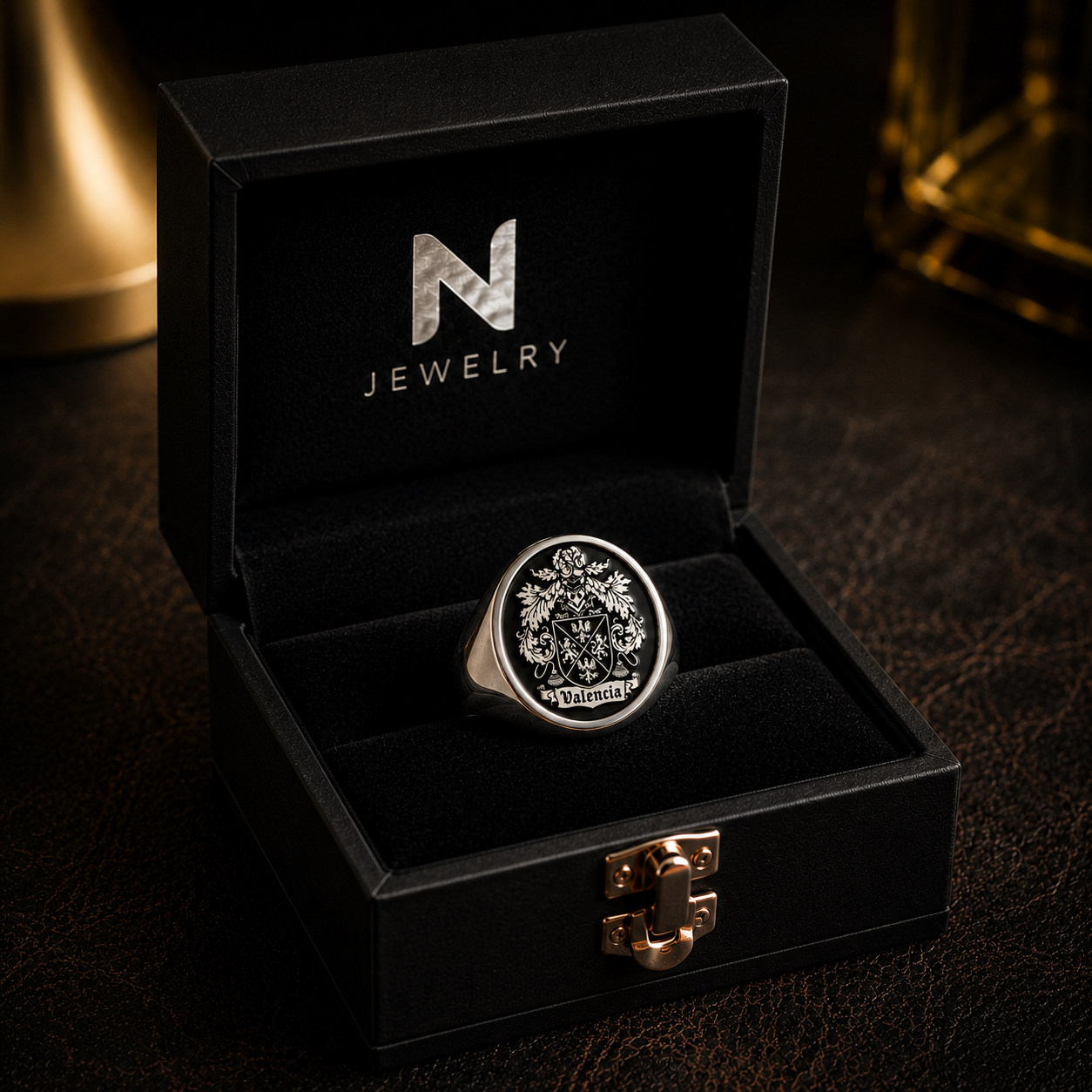Escudo Heraldico Plata 950 - Pinky Ring