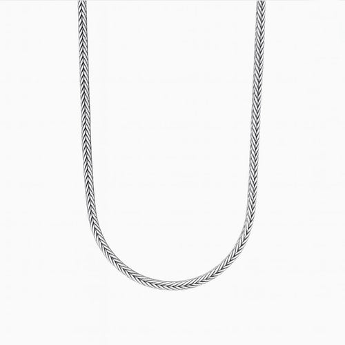 Cadena Espiga Plata Quemada 950 para Hombre 3mm