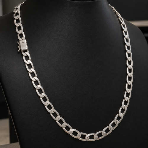 Cadena Hexagonal de Plata ley 950 5mm 60cm