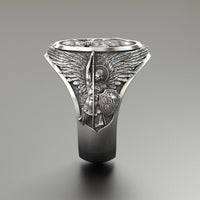 Thumbnail for Anillo Arcangel Miguel Flor de Lys de Plata 950