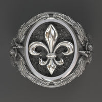 Thumbnail for Anillo Arcangel Miguel Flor de Lys de Plata 950