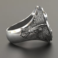 Thumbnail for Anillo Arcangel Miguel Flor de Lys de Plata 950