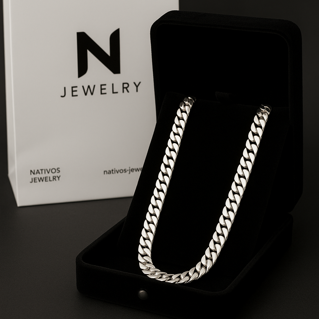 950 Sterling Silver Cuban Chain 11mm 60cm
