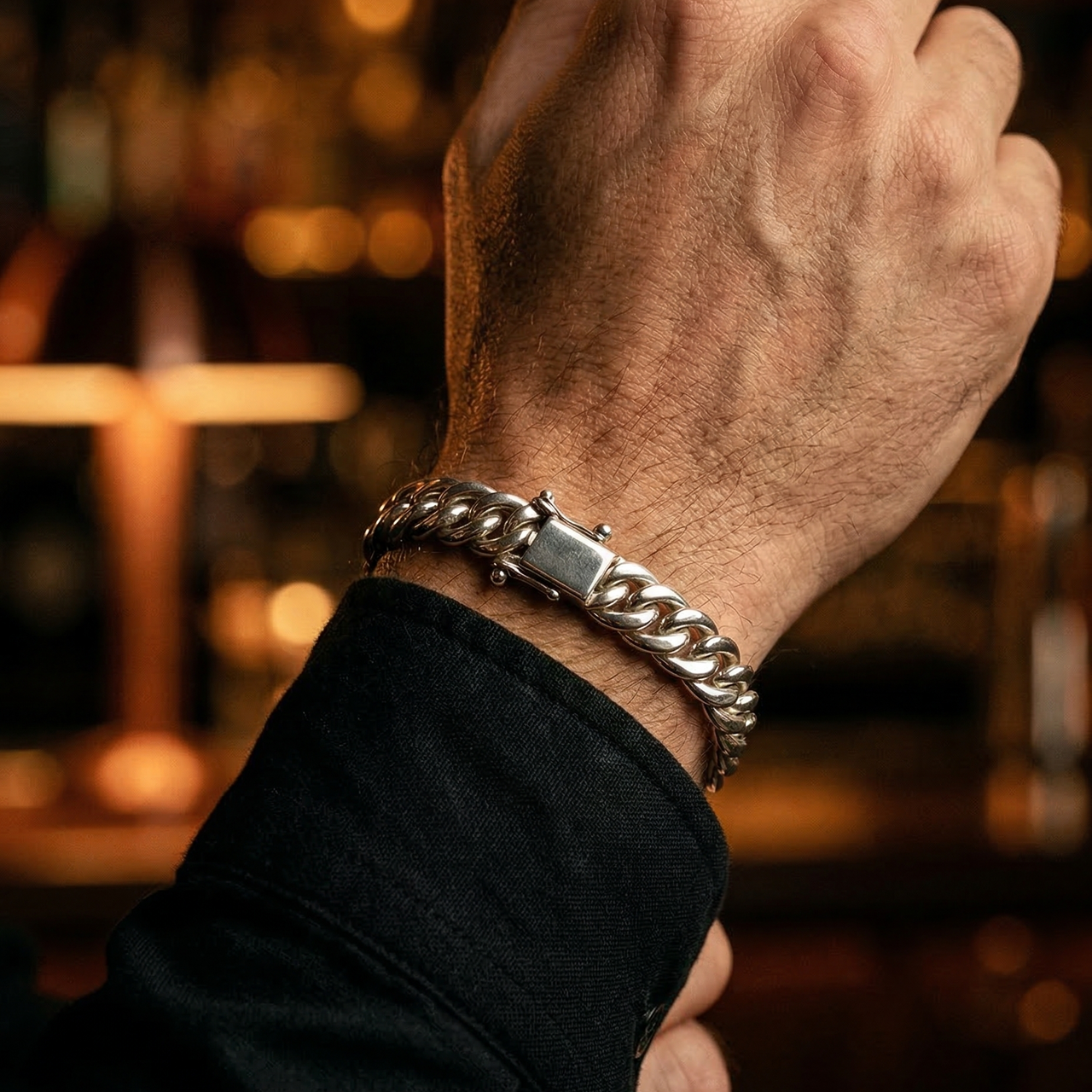 Malla Cubana Clásica 7mm — Silver Cuban Bracelet 950 (21cm)