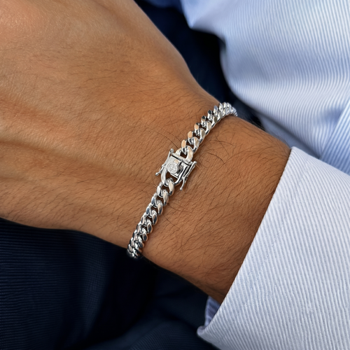 Cuban Elegance 6mm — Silver Cuban Bracelet 999 (21cm) 