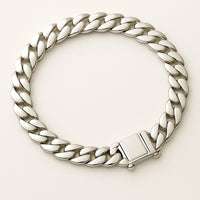 Thumbnail for Pulsera Eslabones Cubanos 9 mm de ancho Plata 999 - Broche Door