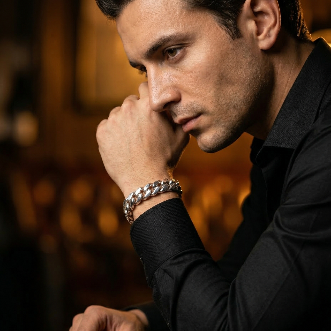 Cuban Dominio 12mm — Silver Cuban Bracelet 999 (22cm)