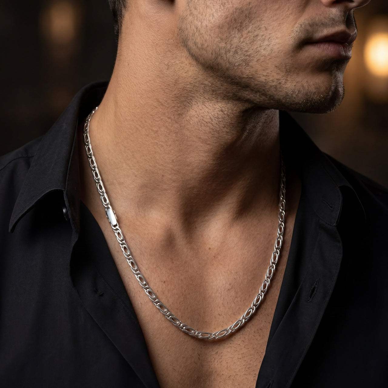 Cadena Mónaco de Plata ley 950 3mm