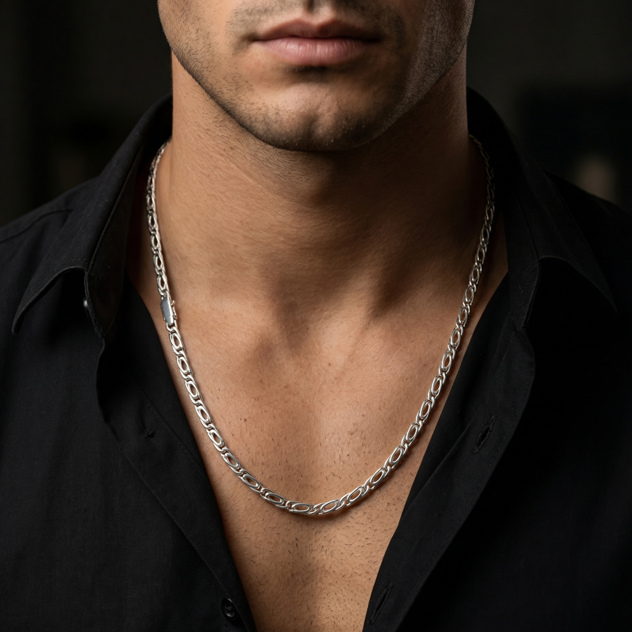 Cadena Mónaco de Plata ley 950 3mm