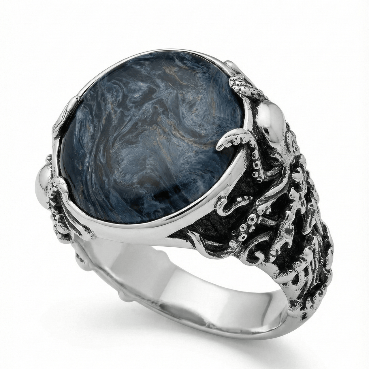 Octopus Predator — Pietersite Ring Silver 950 - nativosjewelry