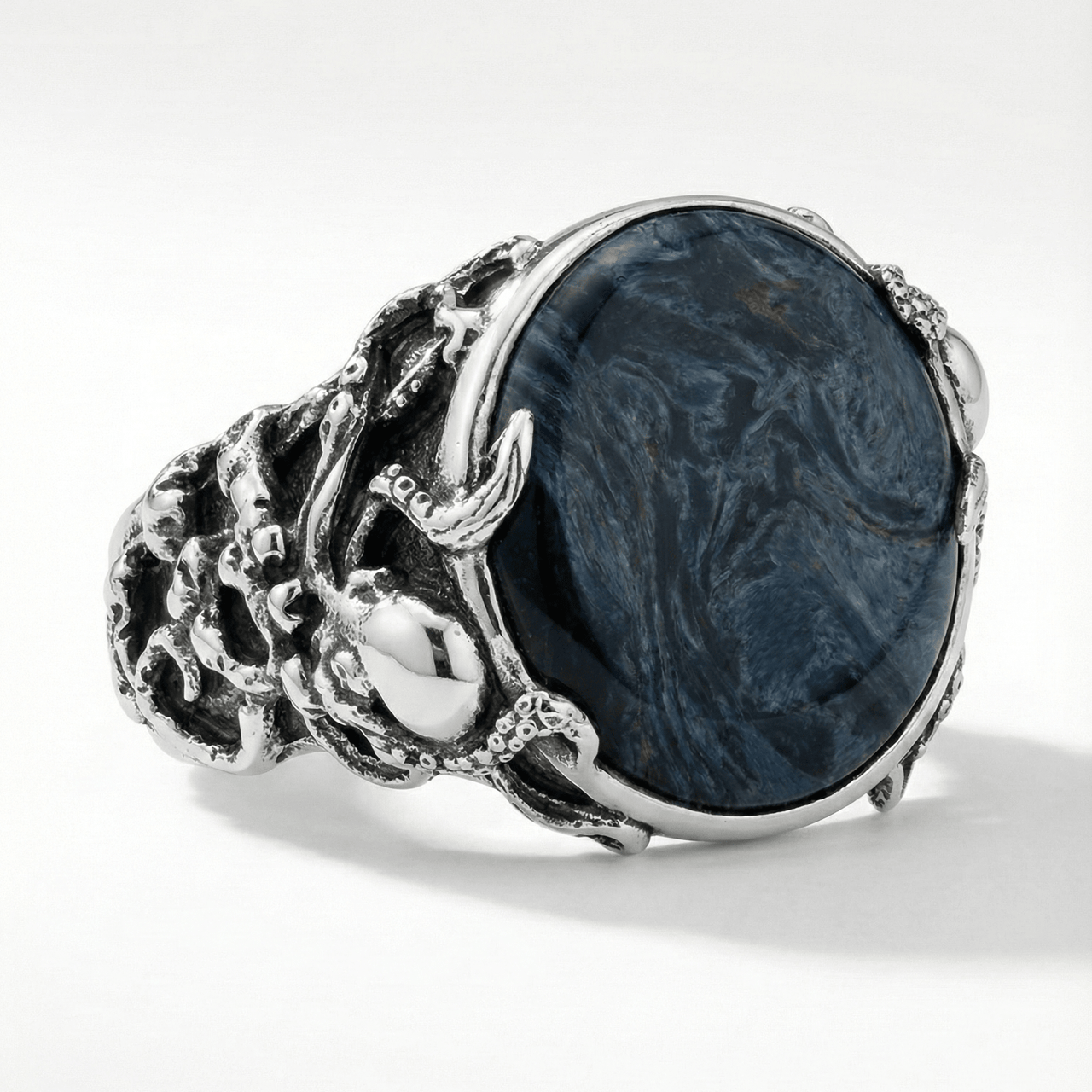Octopus Predator — Pietersite Ring Silver 950 - nativosjewelry