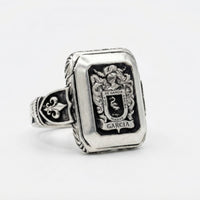 Thumbnail for Anillo Escudo Noble — Custom Family Crest Ring Silver 950 - nativosjewelry