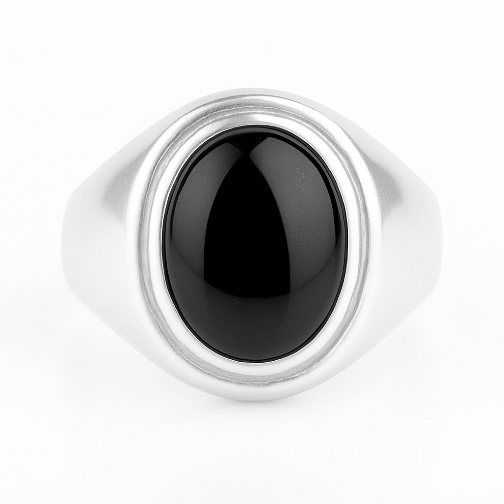 Anillo Onix Ovalado de Plata 950 - nativosjewelry