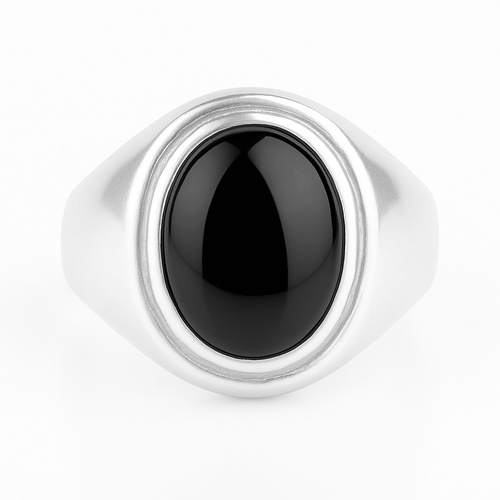 Anillo Onix Ovalado de Plata 950 - nativosjewelry