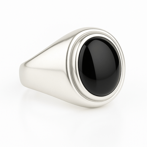 Anillo Onix Ovalado de Plata 950 - nativosjewelry
