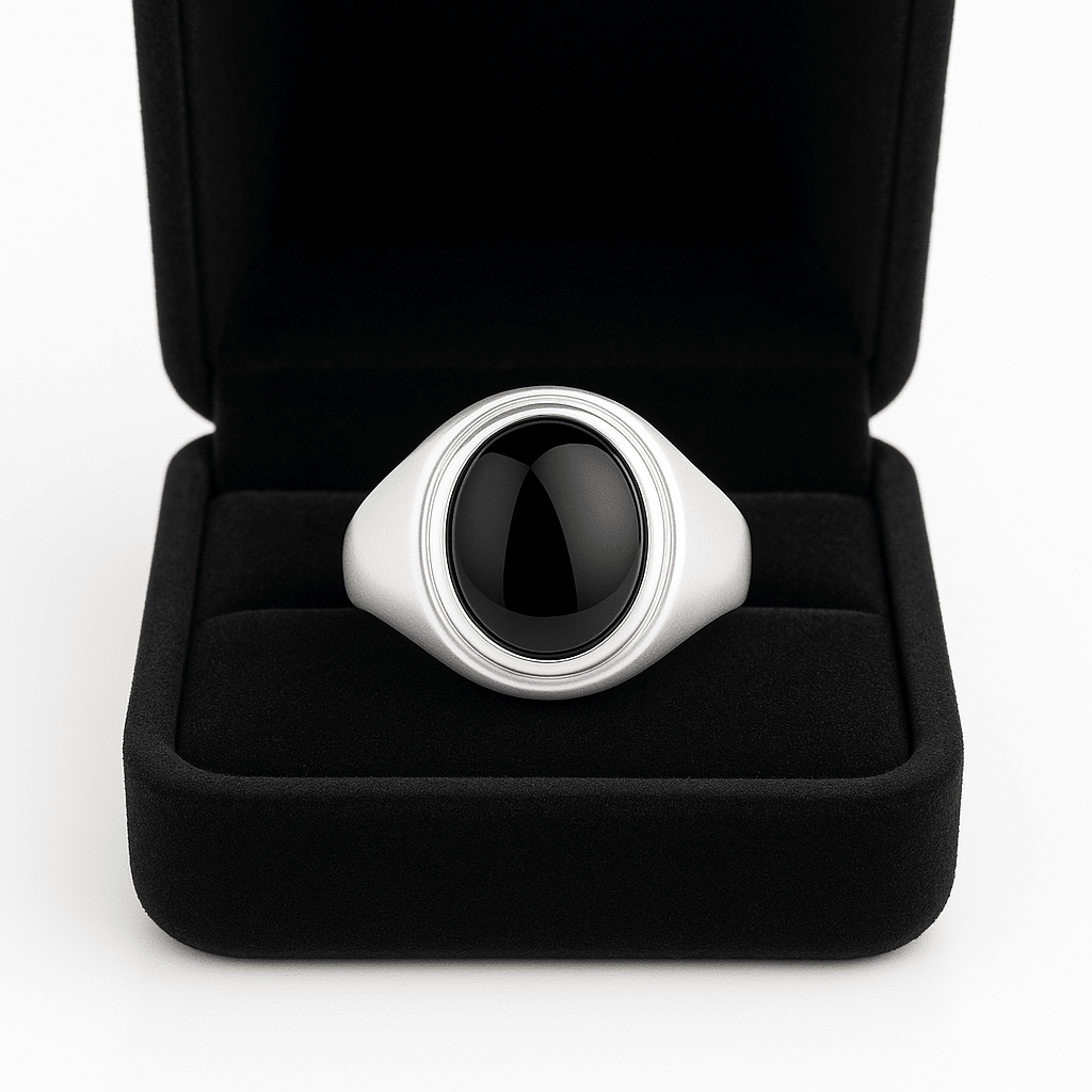 Anillo Onix Ovalado de Plata 950 - nativosjewelry