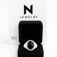 Thumbnail for Anillo Onix Ovalado de Plata 950 - nativosjewelry