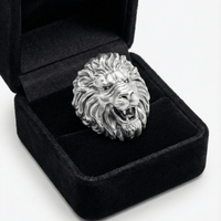 Thumbnail for Anillo León de Plata 950 – Predator - nativosjewelry